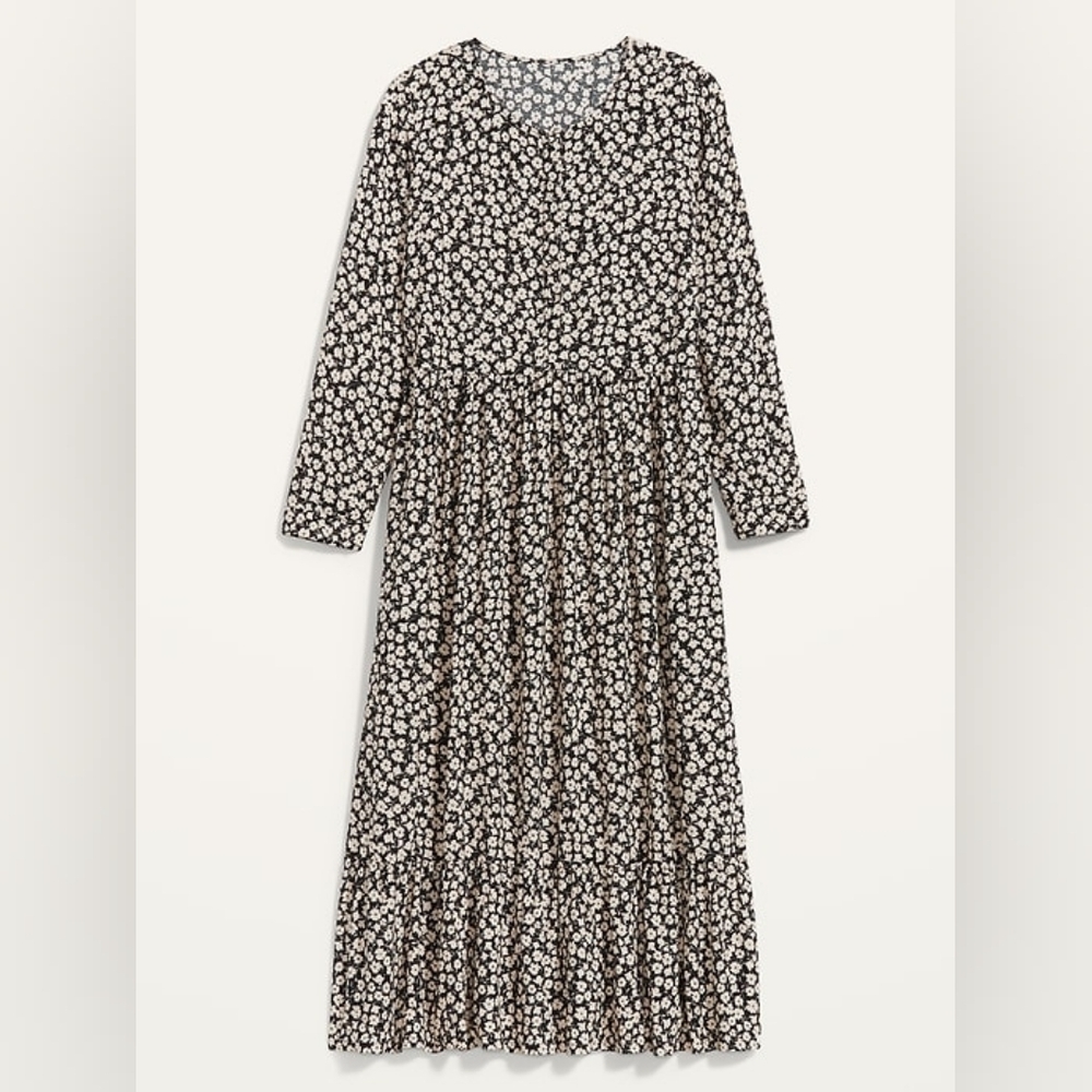 Floral Black and White Maxi Dress